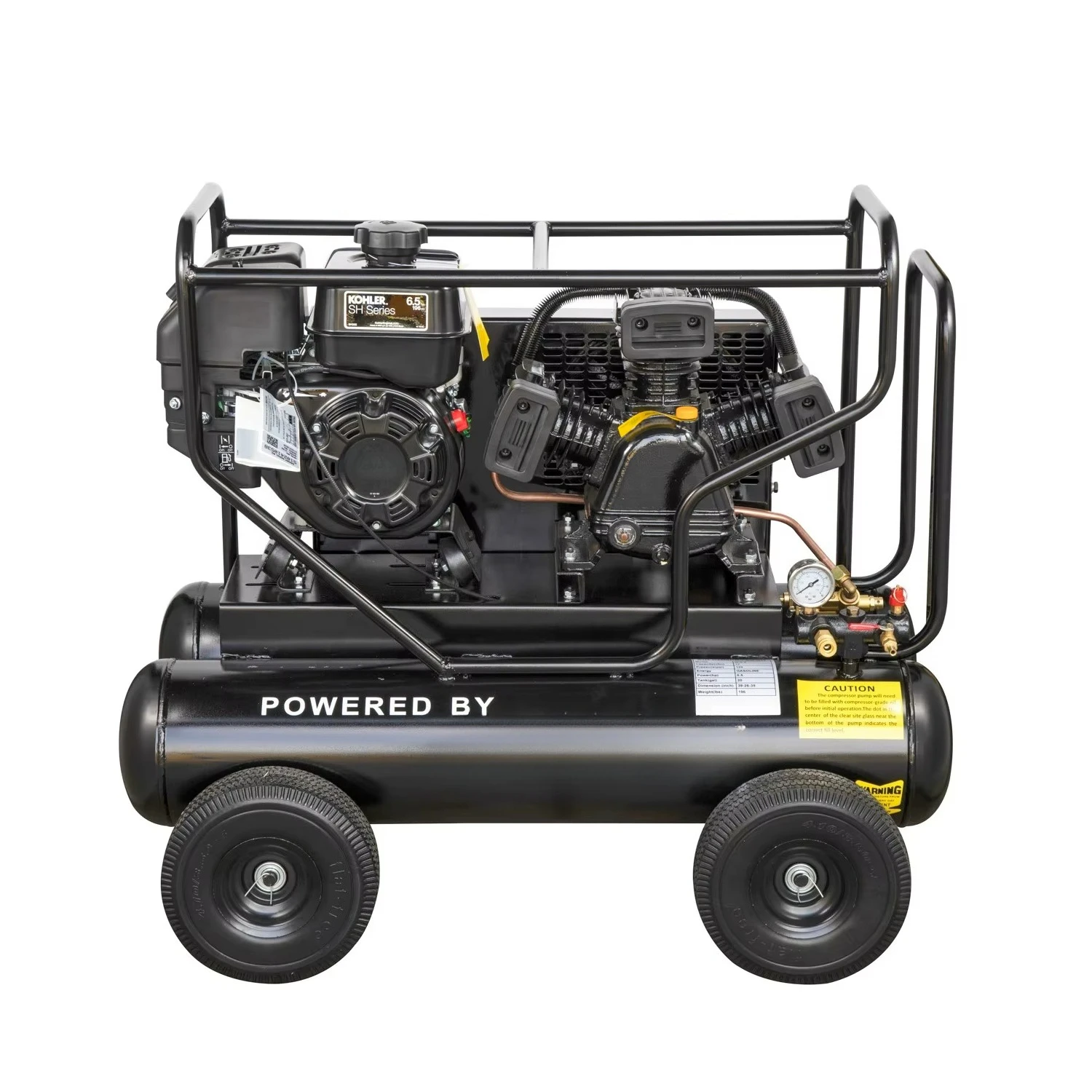 USA Gas-Powered Piston Air Compressor 10-Gallon *2  Horizontal Tank 17 CFM at 125 PSI