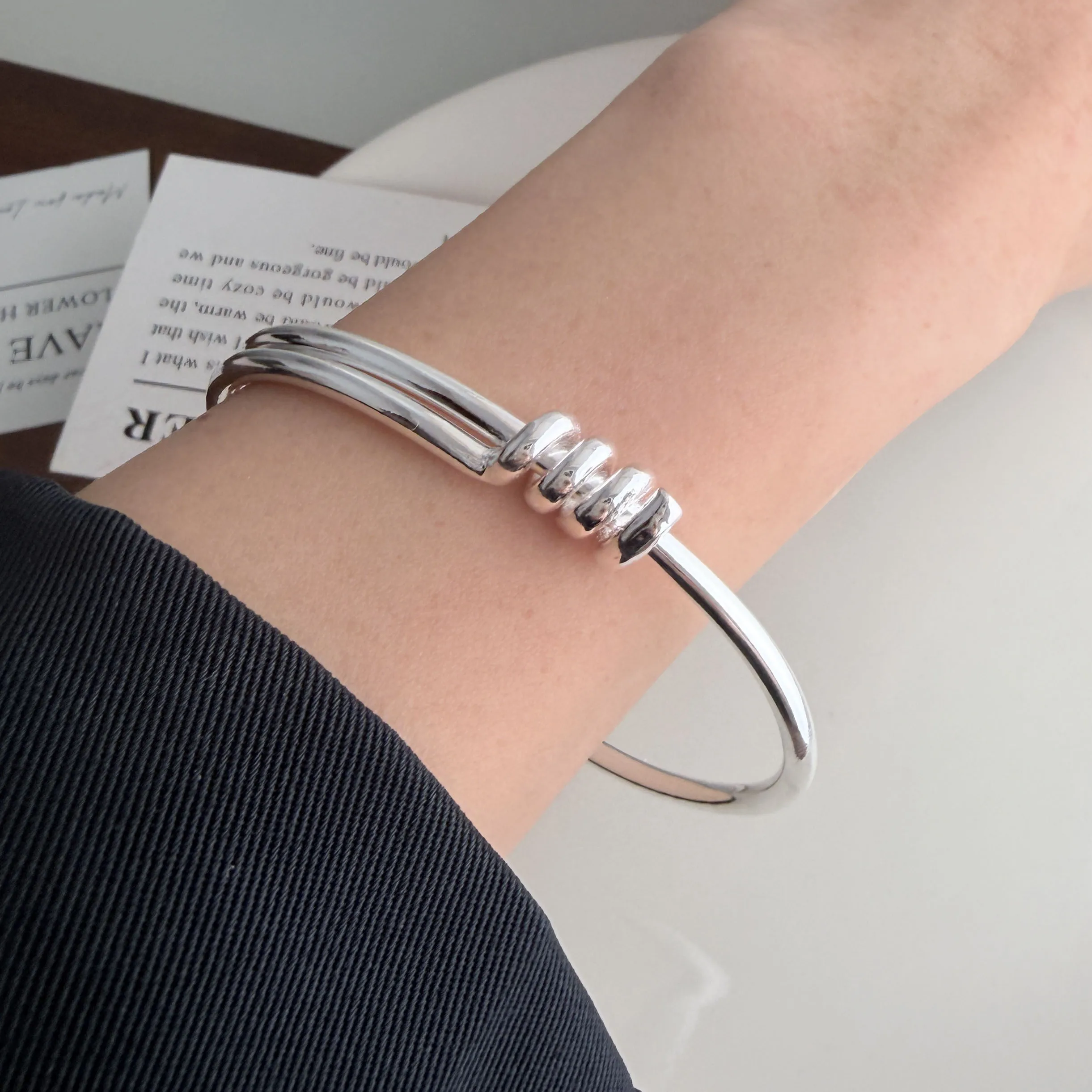 925 Sterling Silver Bracelets for Women Men String Accessories Retro Knot Pattern Pendant Party Jewelry Gift
