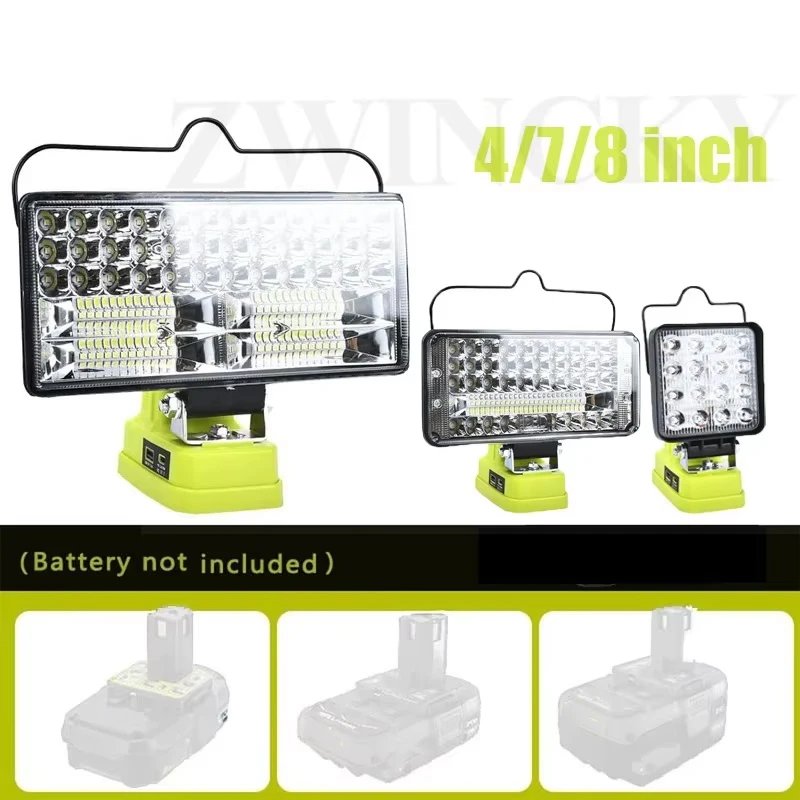 For Ryobi 18V Lithium Battery P107 P108 P109 LED Working Lights Portable Lanterns Camping Lamp Torch Flashlights Spotlights