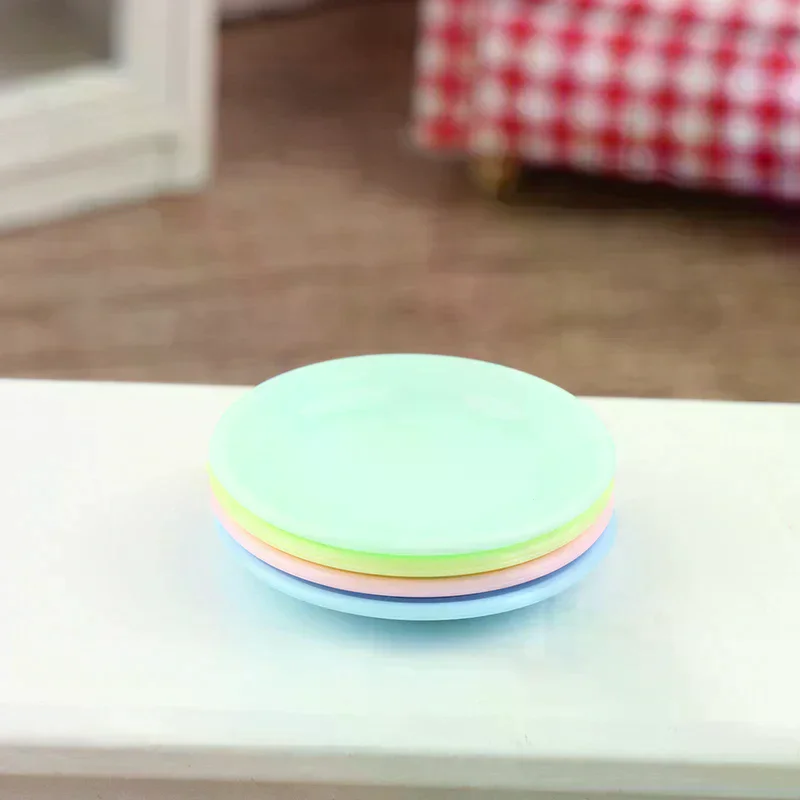 5Pcs Dollhouse Mini Food Plates Dollhouse Simulation Dining Plate Dolls House Kitchen Accessories Pretend Play Toys