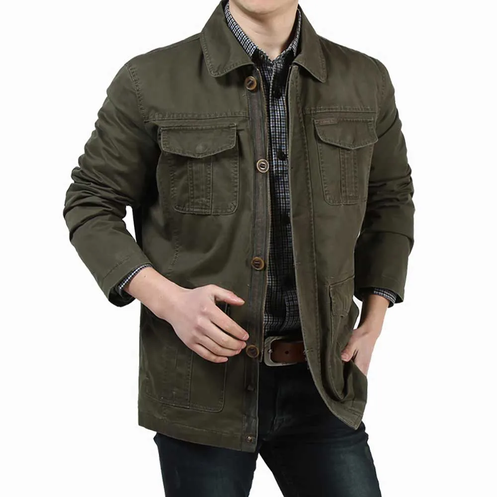 Moda estilo militar algodão jaqueta masculina casual solto baggy outwear casaco steetwear lazer primavera outono roupas