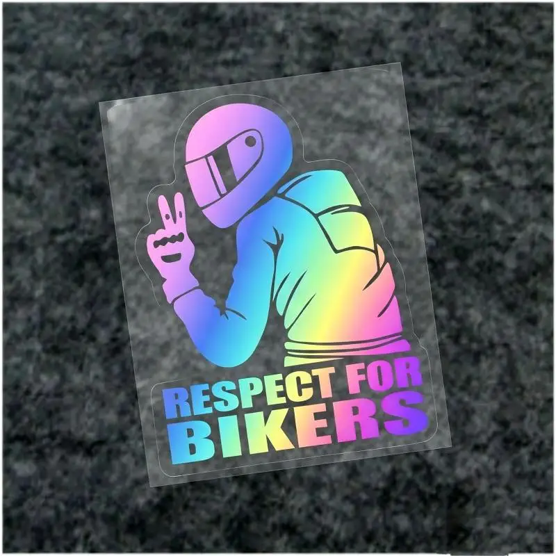 Respect For Bikers Waterproof Car Sticker Multi Color Choices Perfect For Motorcycle Helmet Laptop Decor
