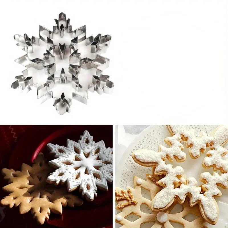 Stainless Steel Snowflake Cookie Cutter Mold Biscuit Pastry Cake Mold for Baking Tool DIY Christmas Snowflake Cookie Molds