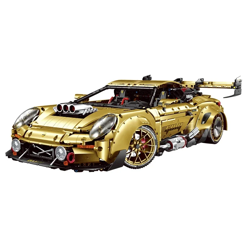 3824pcs High Tech Sport Auto Bouwstenen 1:8 Technische Gouden versie supercar Model Bricks Speelgoed Voor Volwassenen Verjaardagscadeautjes - afbeelding 1