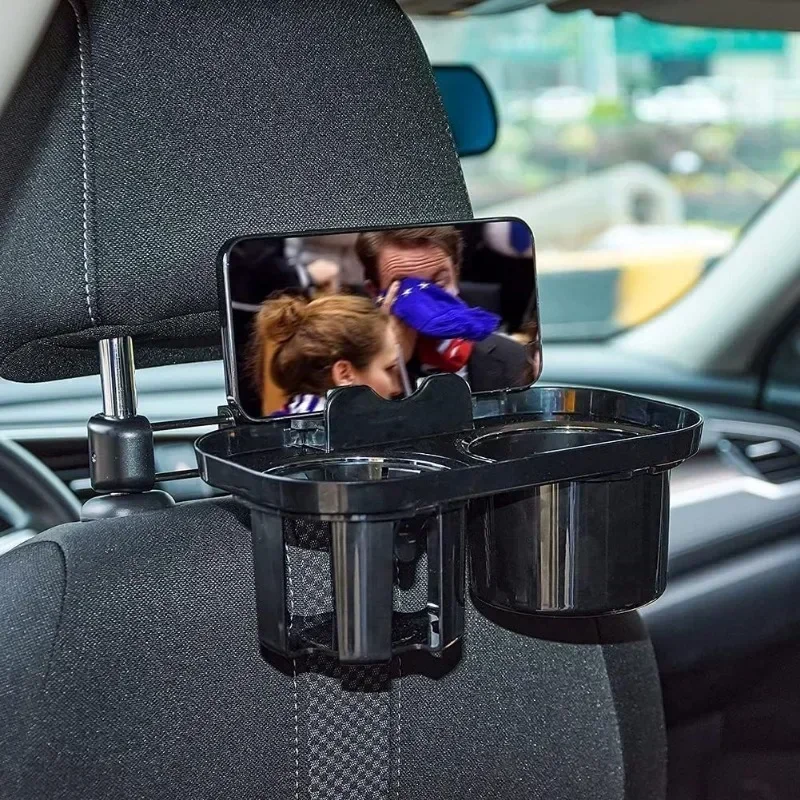 Car Headrest Cup Holder Car Backseat Snack Tray Dual Cup Holder Car Holder Seat Back Organizer Interior Universal Accessories