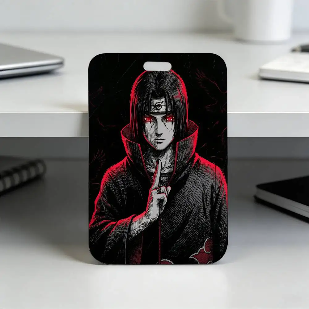 Anime N-NARUTO Akatsuki Itachi Sharingan Transparenter Kartenhalter Mitarbeiter Plastik-Schiebeabdeckung Schlüsselband Arbeits-Geschäfts-ID-Tasche Bus – Detail 9