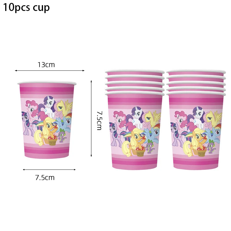 KAYOU My Little Pony Theme Birthday Party Balloon Disposable Tableware Paper Cups Plates Tablecloths Baby Shower Decorations