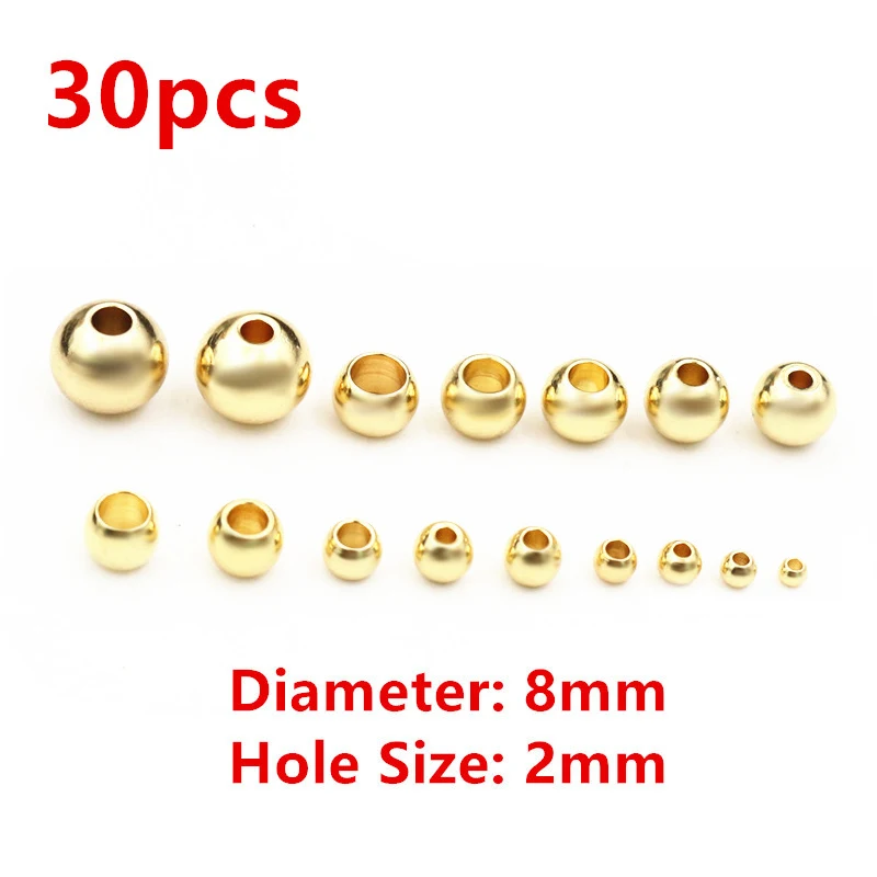 30-100 Stück 2-8mm Edelstahl Gold Farbe Spacer Perlen Charme lose Perlen DIY Armbänder Halskette für Schmuck Herstellung Charms