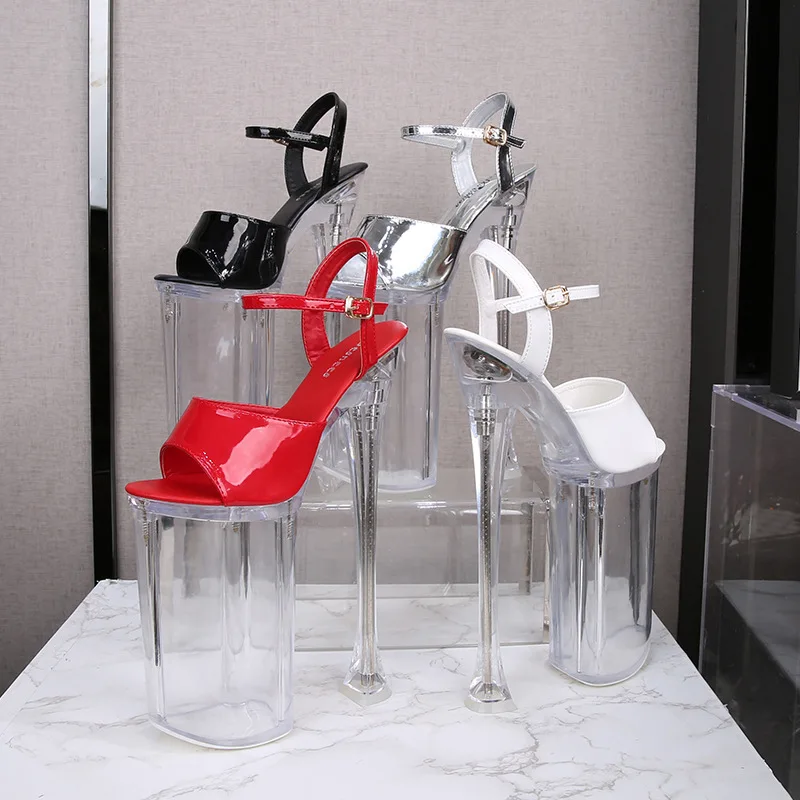 Ultra High Platform Sandals 10 Inch 26cm Pole Dance Nightclub Club Runway Model Show Exotic Women's Chunky Heel Footwear