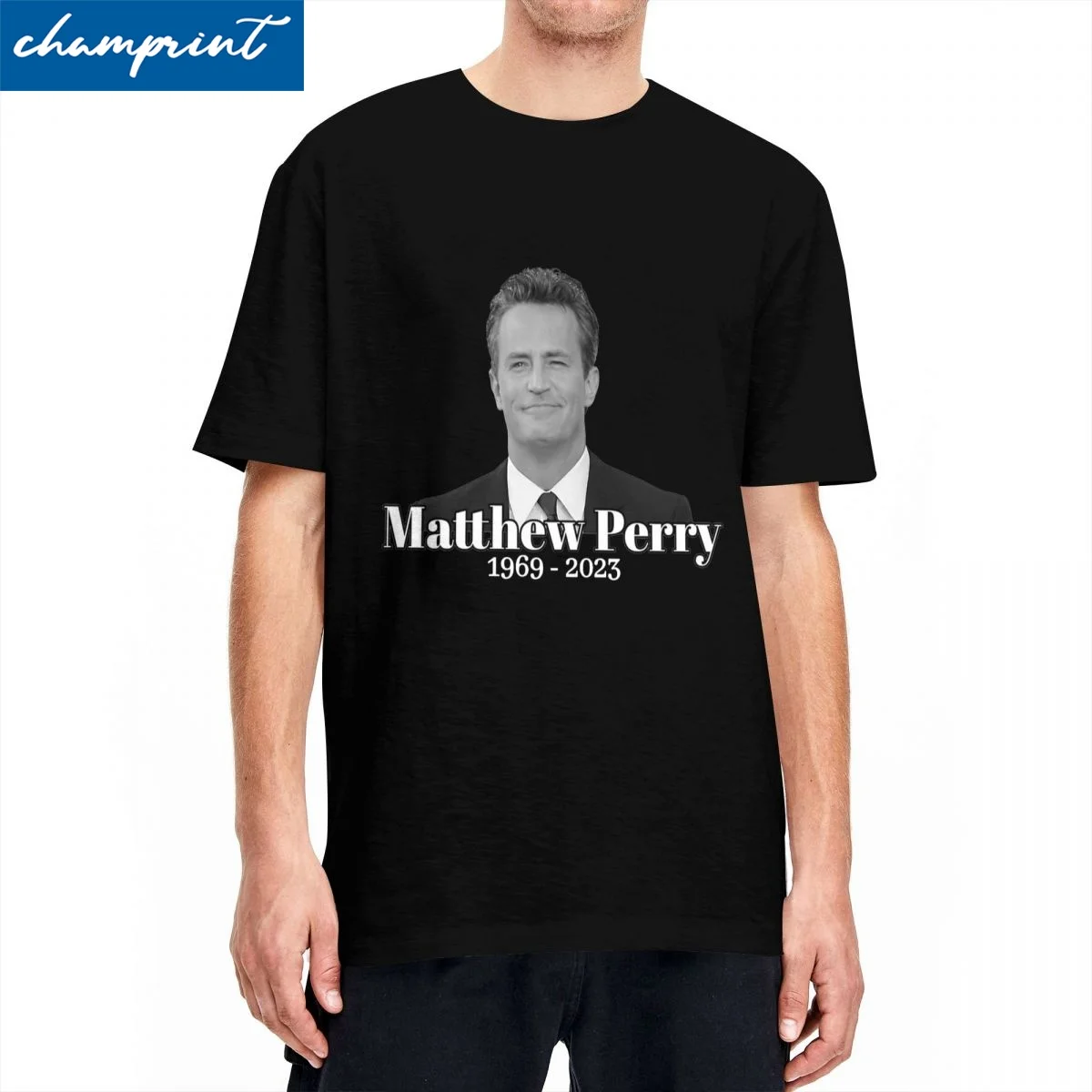 Ullzang RIP Matthew Perry 1969 2023 Thank You For The Memories Tshirts Men 100%Cotton Short Sleeve Round Neck Summer Tops Shirts