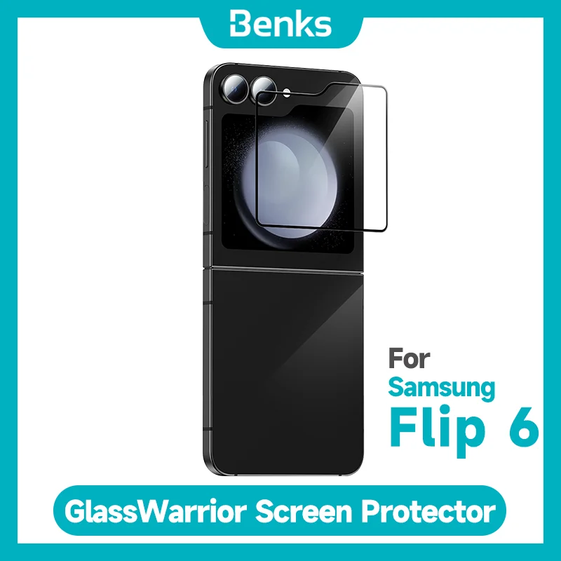 Benks GlassWarrior Screen Protector for Samsung Z Flip 6 Full Coverage Anti-Fingerprint Phone Screen Protector