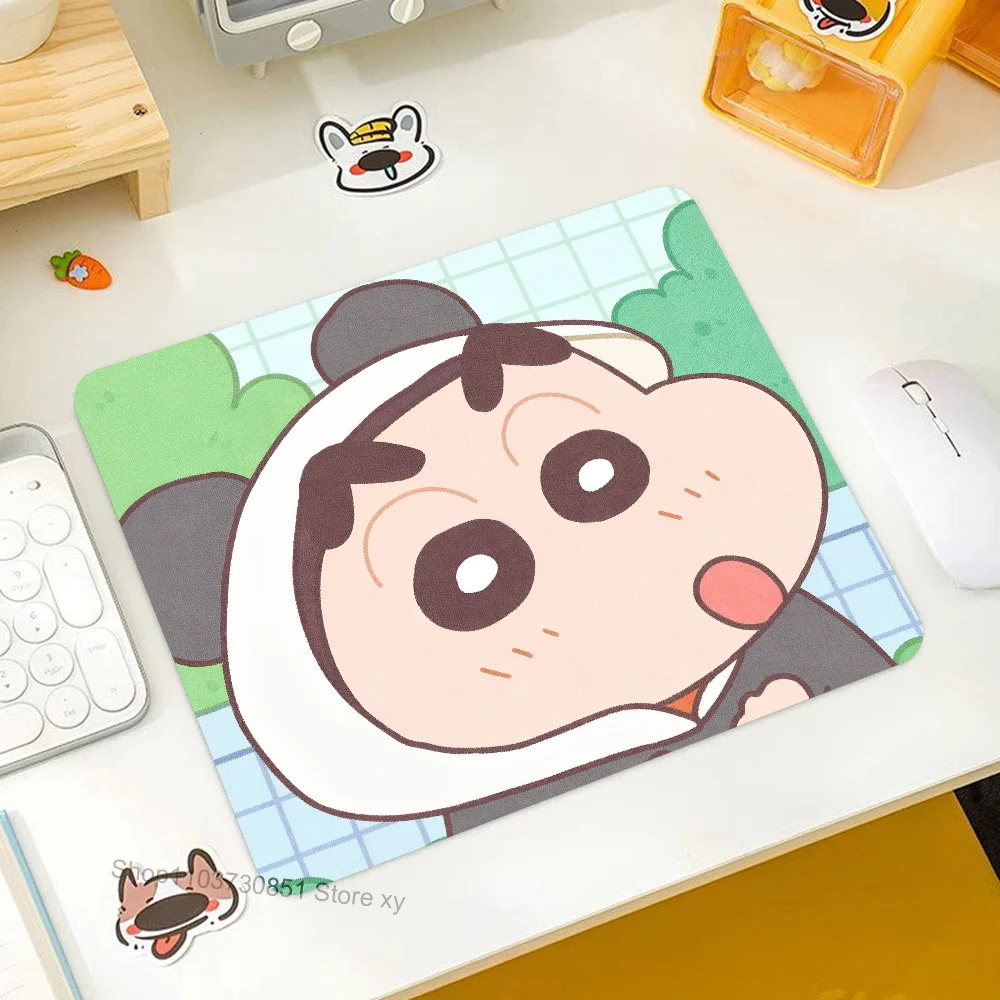 Anime Cartoon C-Crayon Shin-chans Mousepad RGB Small Size Gaming Mouse Pad With LED Light Desk Mat Super Smooth Non-slip Rubber