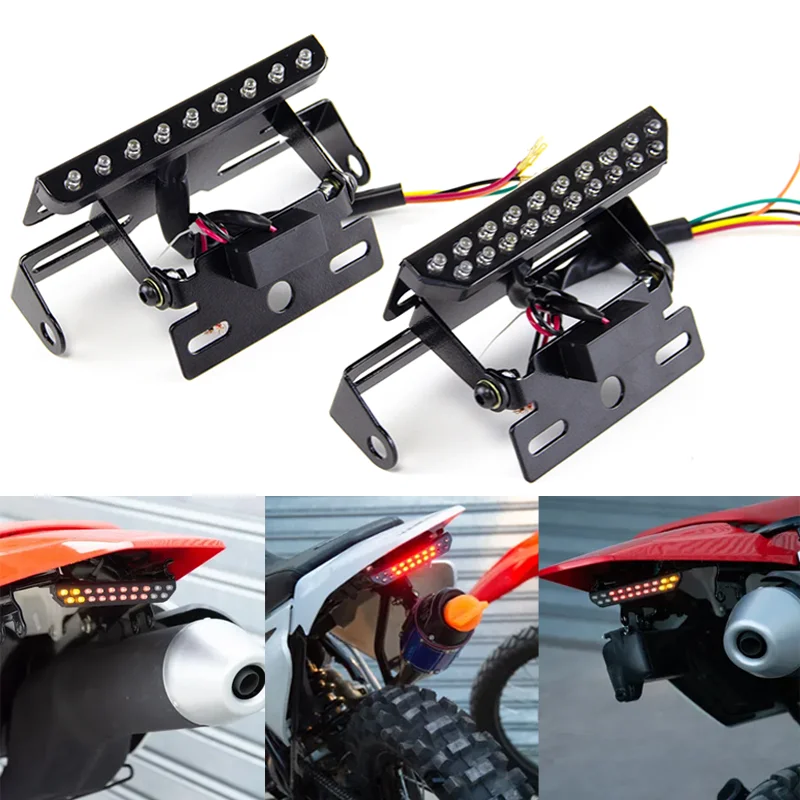 Motorcycle LED Tail Turn Signals Taillight Peaklight For Honda Tornado Xtz Xr Zr Enduro Recto Yamaha XTZ 125/250 Rear Stop Light view 6