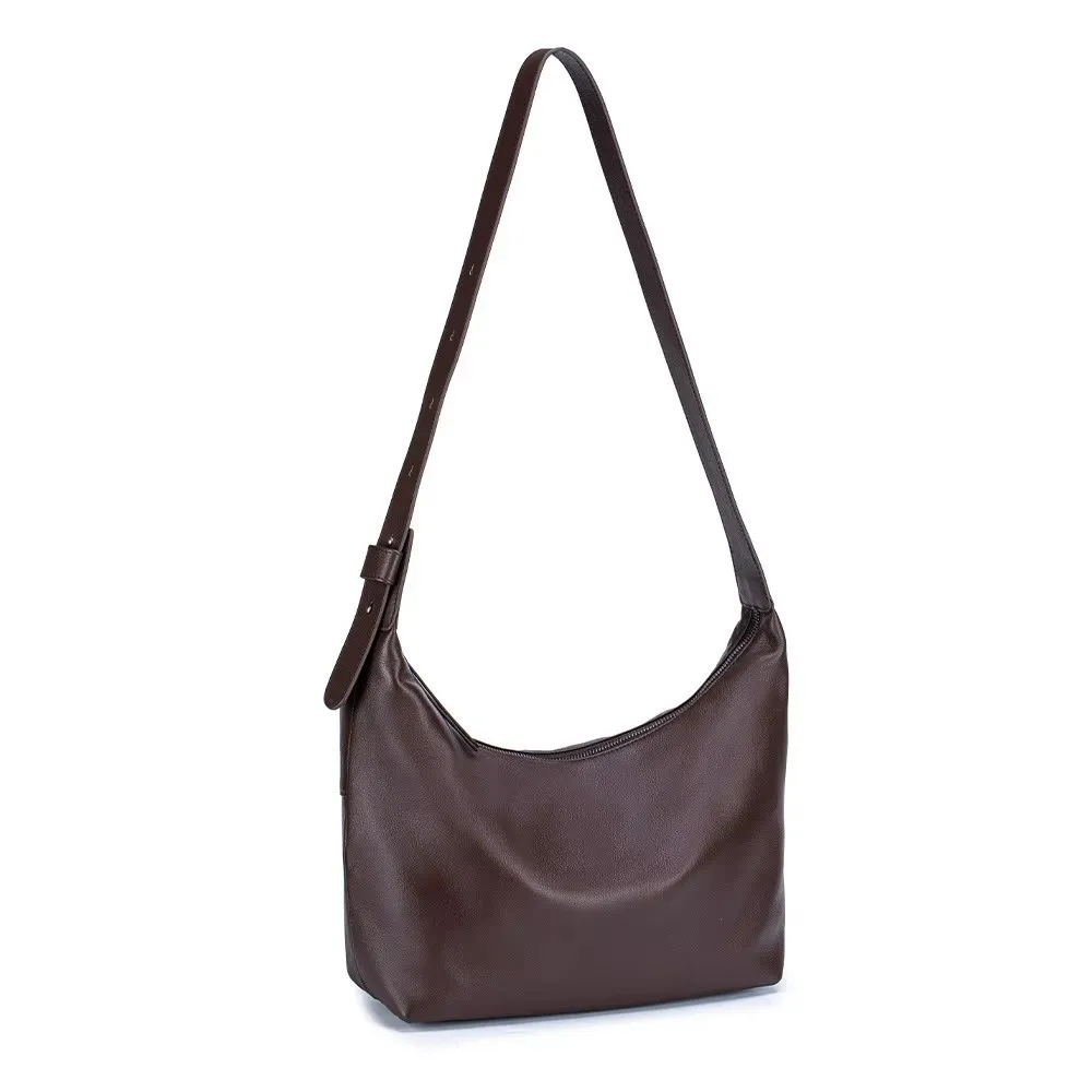 Fashion Lady Shoulder Bag Woman Handbag Cowhide Hobo Bag Genuine Leather Underarm Tote Bag For Women Crossbody Dumpling Bag