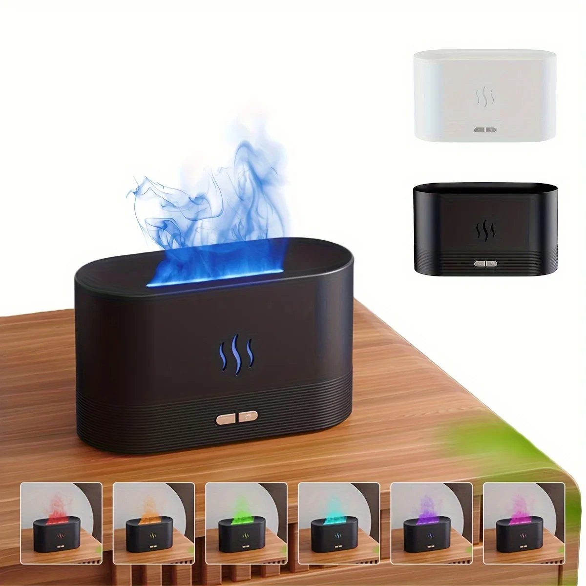 6 color simulation flame humidifiers, simulated flame -shaped smoke design, used in the dim room, smoke effect is clearer, you c