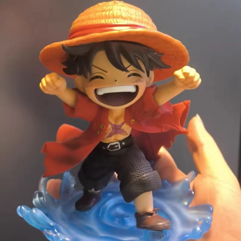 Ein stück gk q-version modell kindheit affe. d. luffy und cowboy kleidung portgas. d. ace trend ige anime statuen und modell verzierungen