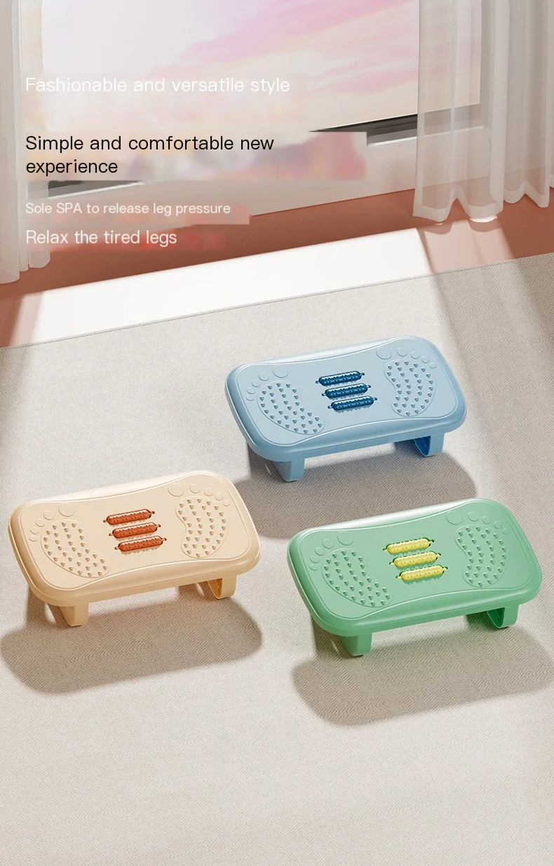 Office Underdesk Stool Ergonomic Non-Slip Footstool With Massage Rollers Furniture Item For Posture Correction And Pain Relief