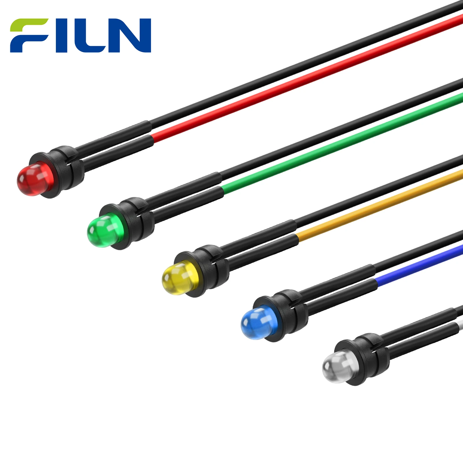 FILN 6mm 5PCS LED Indicator Small Lamp IP67 Waterproof Equipment Warning Light 12v-24v DIY Car Marine Industrial Control Panel