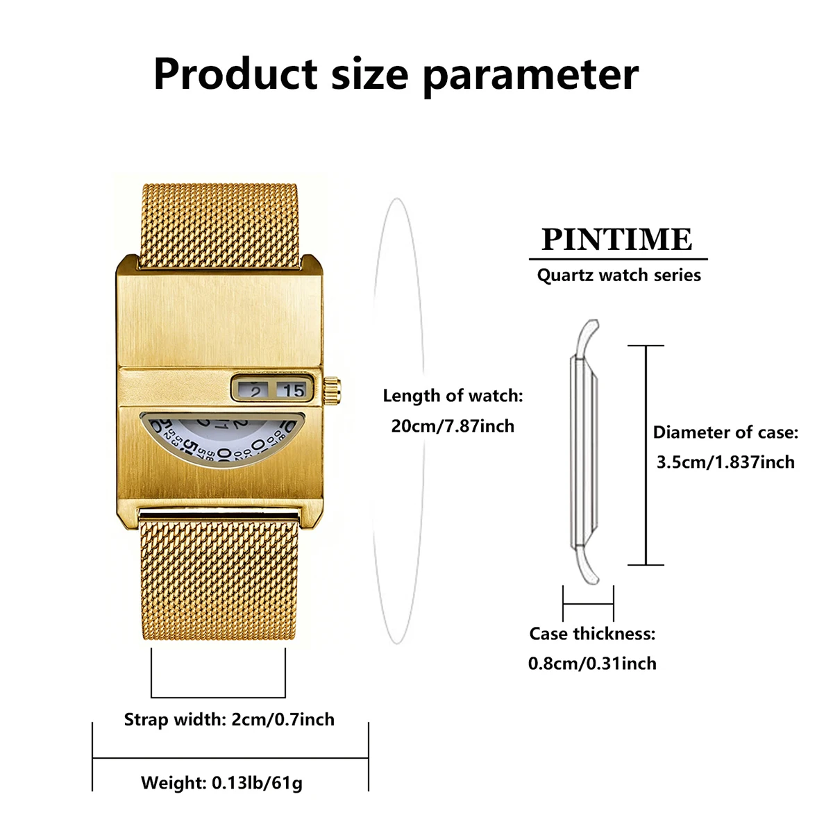 1pc Ladies' Square Luxury Watch, with a Semi-Circular Dial, Elegant Design, Double Buckle Waterproof Breathable Steel Band Net S