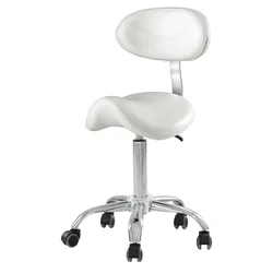 Saddle Stool Chair Pala Saddle Salon Facial chair swiveling with backrest white