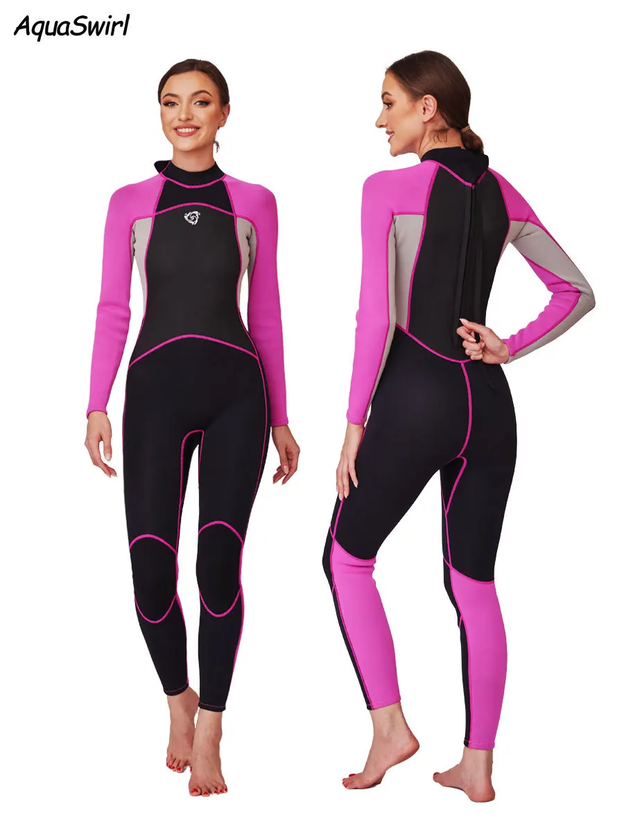 3MM Women Scuba Long Sleeve Spearfishing Kayaking Drift Swim WetSuit Full Body Neoprene Snorkeling Keep Warm Surfing Diving Suit