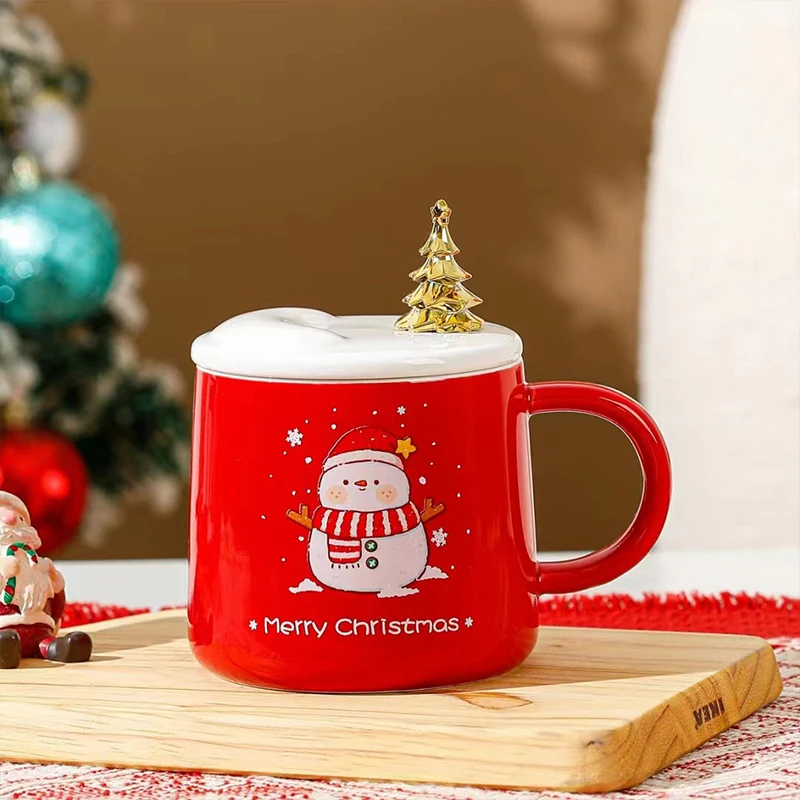 Weihnachtsbaum Ornament Keramik Tasse Deckel Griff Dekoration Weihnachten Mini Desktop Ornamente