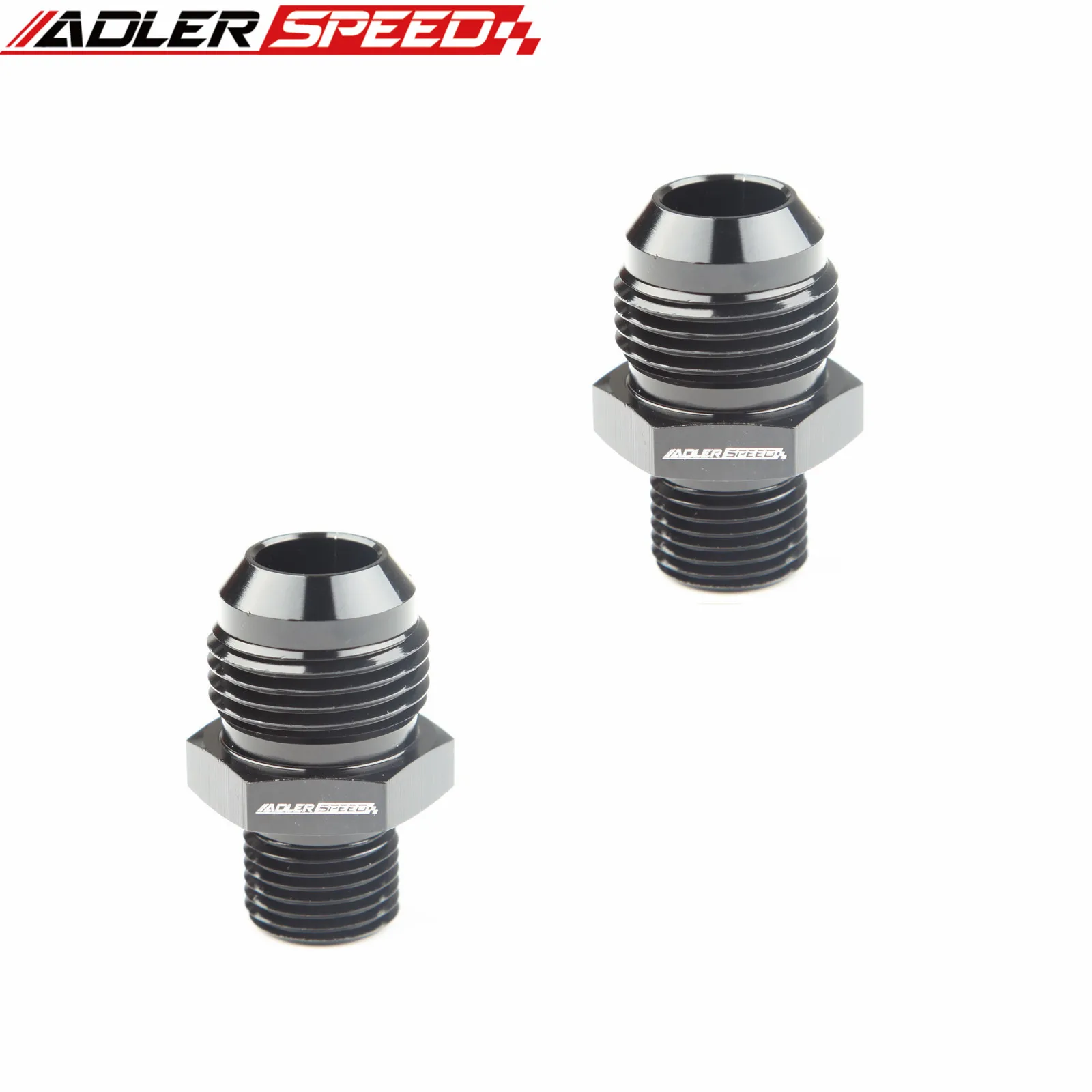 2PCS Blue/Black Aluminum 10AN -10AN Male Flare To M16x1.5 Metric Straight Fitting Adapter
