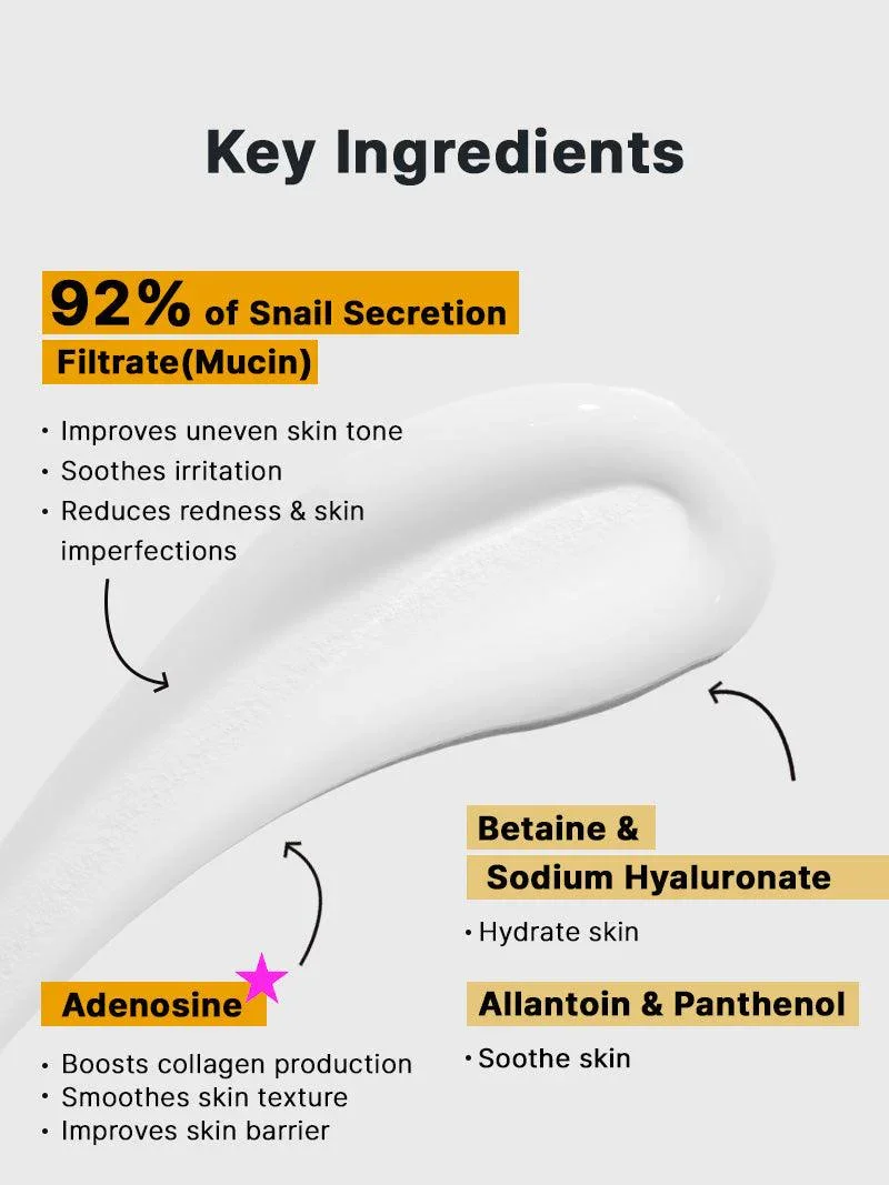 COSRX Snail Mucin 92% Moisturizer 3.52oz/ 100g, Daily Face Gel Cream for Dry, Sensitive Skin