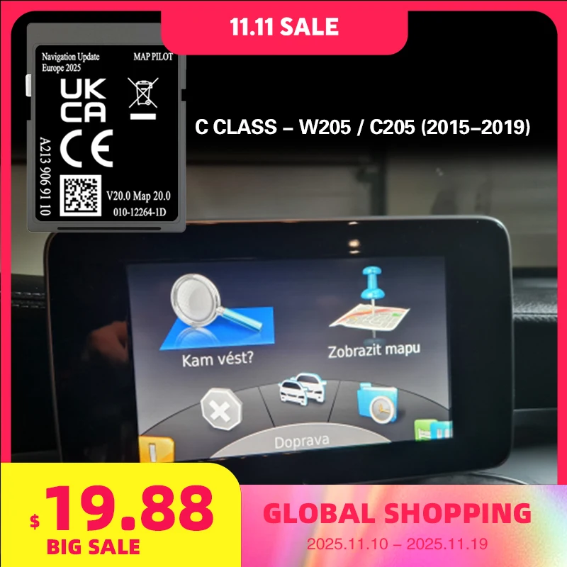 

A2139069110 V20 for Mercedes C-Class W205 C205 2015-2019 Navigation SD GPS Card Update Europe Map 32GB