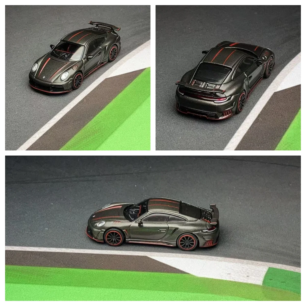 

Pop Race 1:64 992 Stinger GTR Carbon Black #192 Diecast Model Super Car