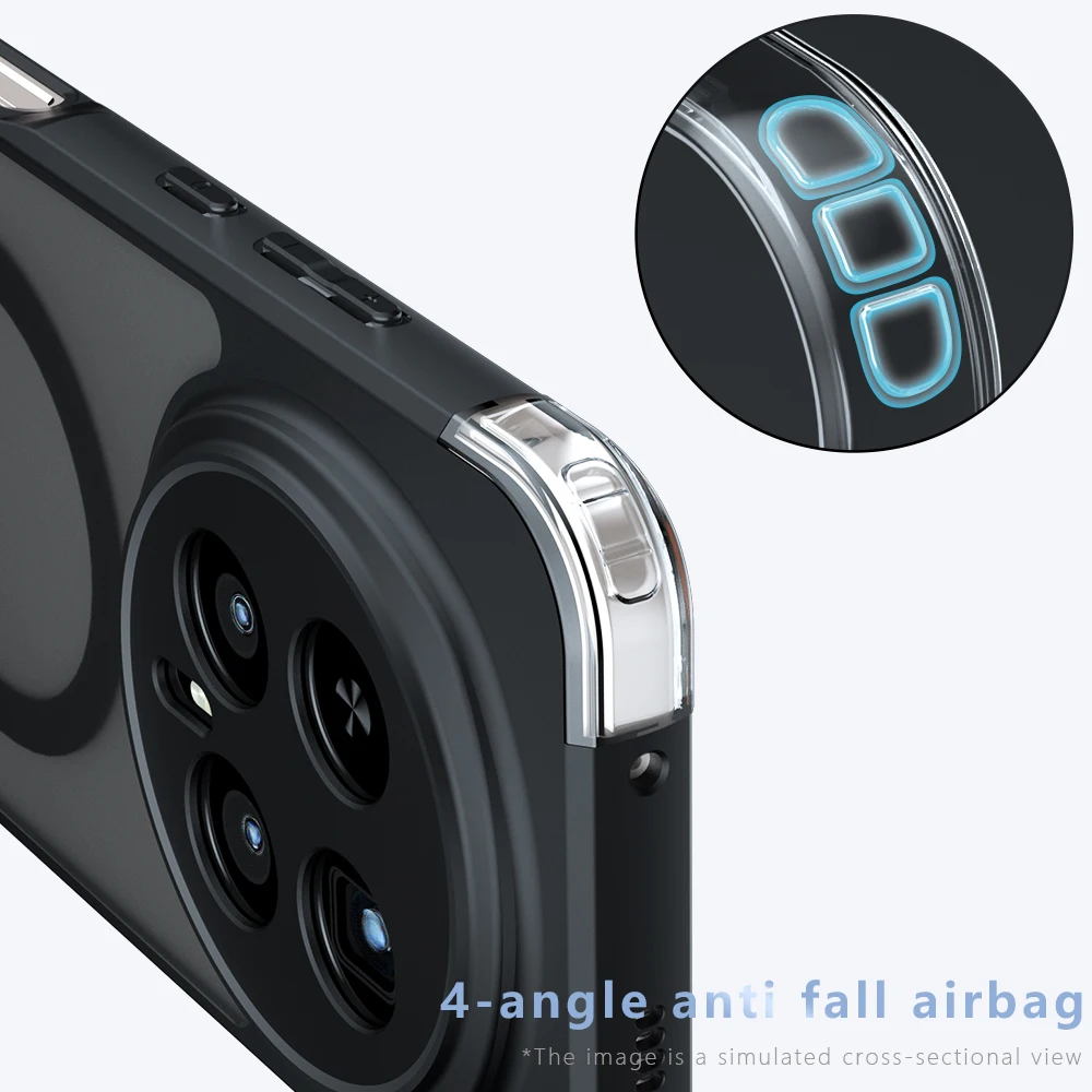 Etui na Honor Magic 8 Pro z magnetycznym ładowaniem bezprzewodowym, miękka ramka z TPU, twardy plastik, półprzezroczyste, matowe, odporne na wstrząsy, tylna obudowa telefonu. — zdjęcie produktu 3