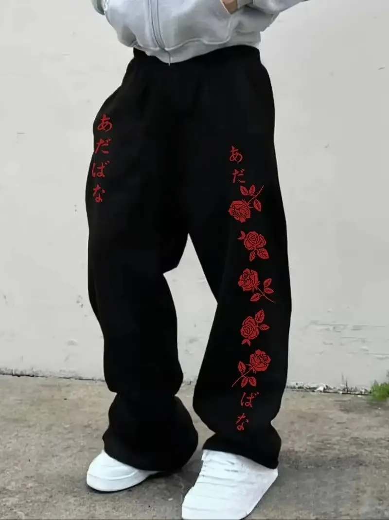 Summer Trend Men's Japanese-style Cherry Blossom 3D Print Casual Pants