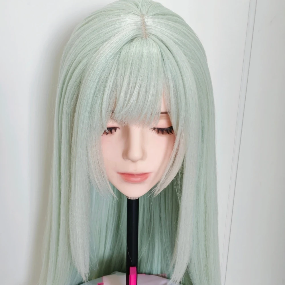 Anime Wakaba Mutsumi Cosplay Wig Simulated Scalp Top Rose Net Inner Cap Heat Resistant Synthetic Fiber Hair Halloween Party Wig