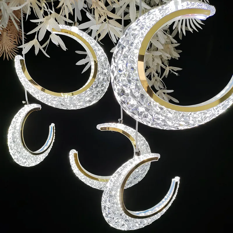 LED Moon Shell Love Shaped Luminous Pendant Light, Stage Prop Light, Home Decoration, Christmas, Wedding Party, Scene