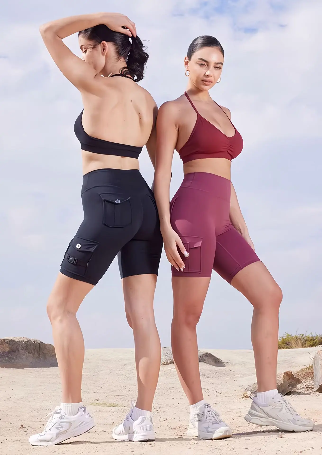 Woman Clothes Sexy Pockets Shorts Fashion Casual High Waist Tight Yoga Shorts Female Running Fitness Sports Leggings Gym Clothes