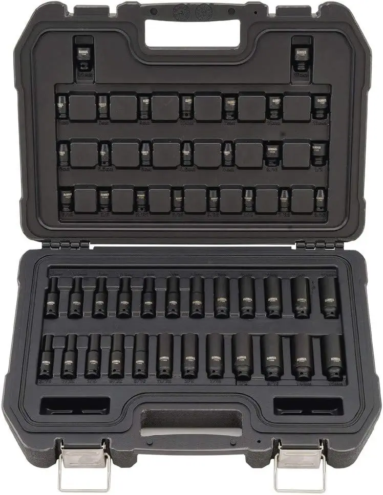 DEWALT Impact Socket Set, MM/SAE, Combination Set, 1/4-Inch Drive, 48-Piece (DWMT19251)