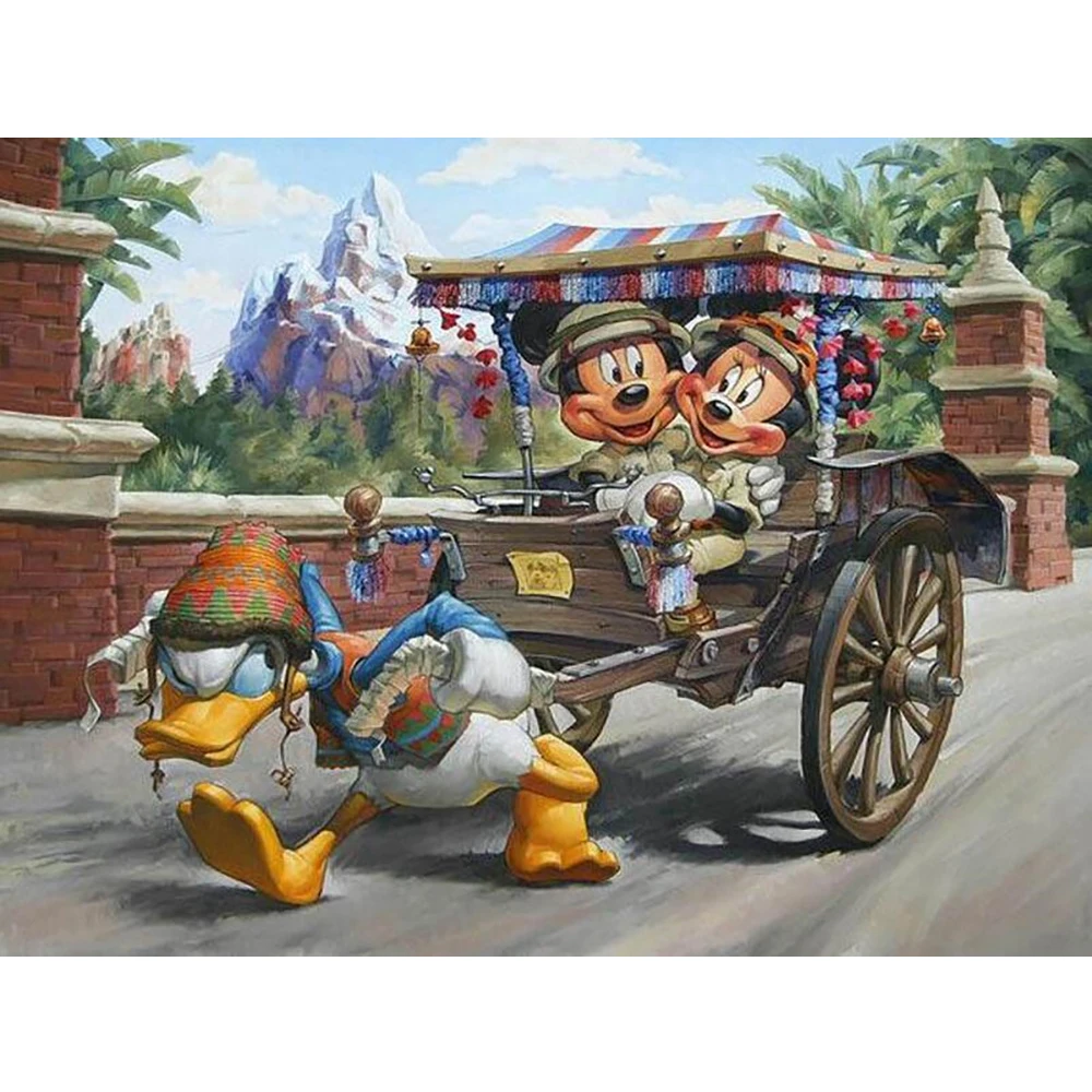 Disney 5D Diamond Painting Mickey Mouse Donald Duck Full Diamond Embroidery Cartoon Character Rhinestone Picture Home Decor