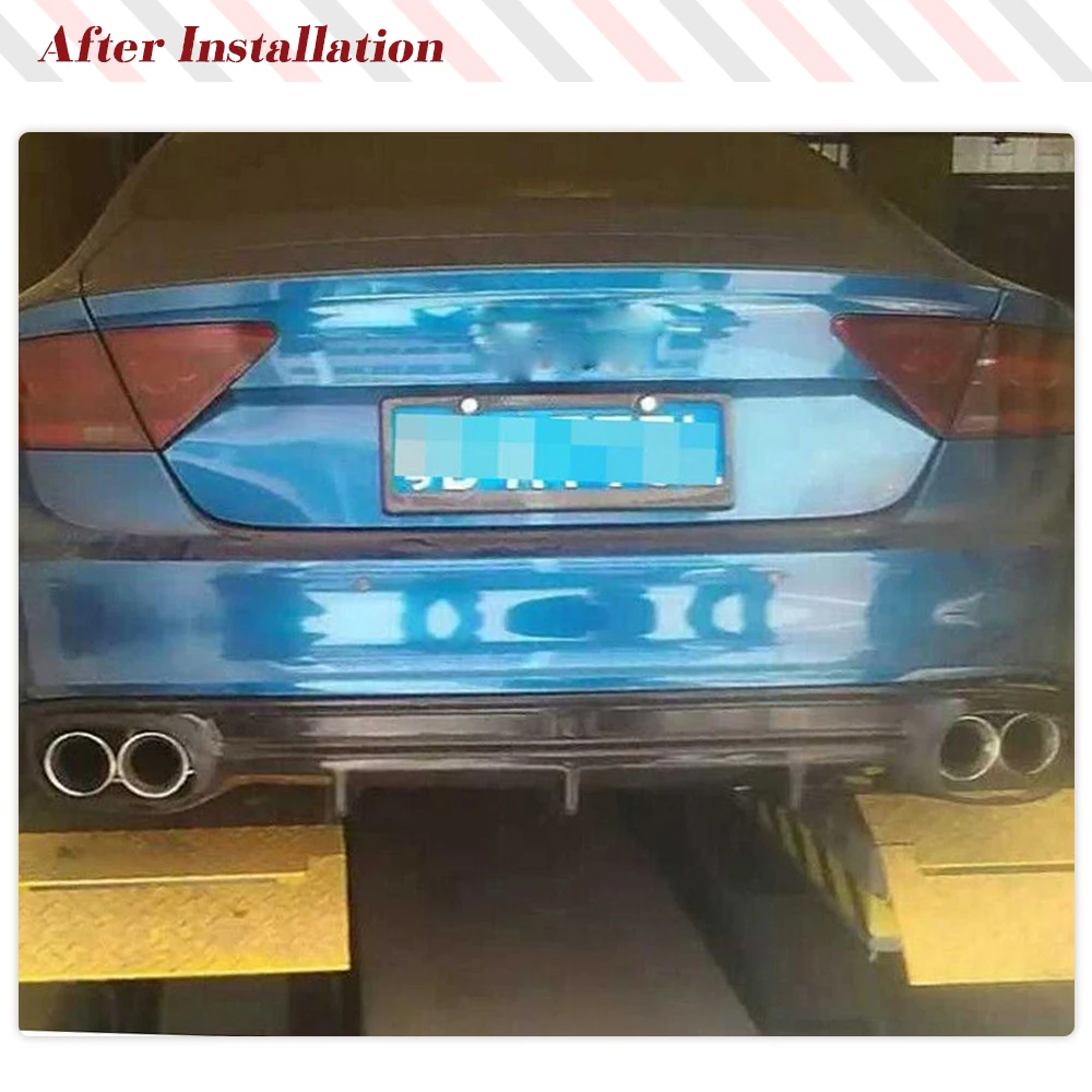 Carbon Fiber Rear Bumper Diffuser Lip Spoiler for Audi A7 Sline S7 Bumper 2011 - 2014 Rear Bumper Guard Cassic Car Parts