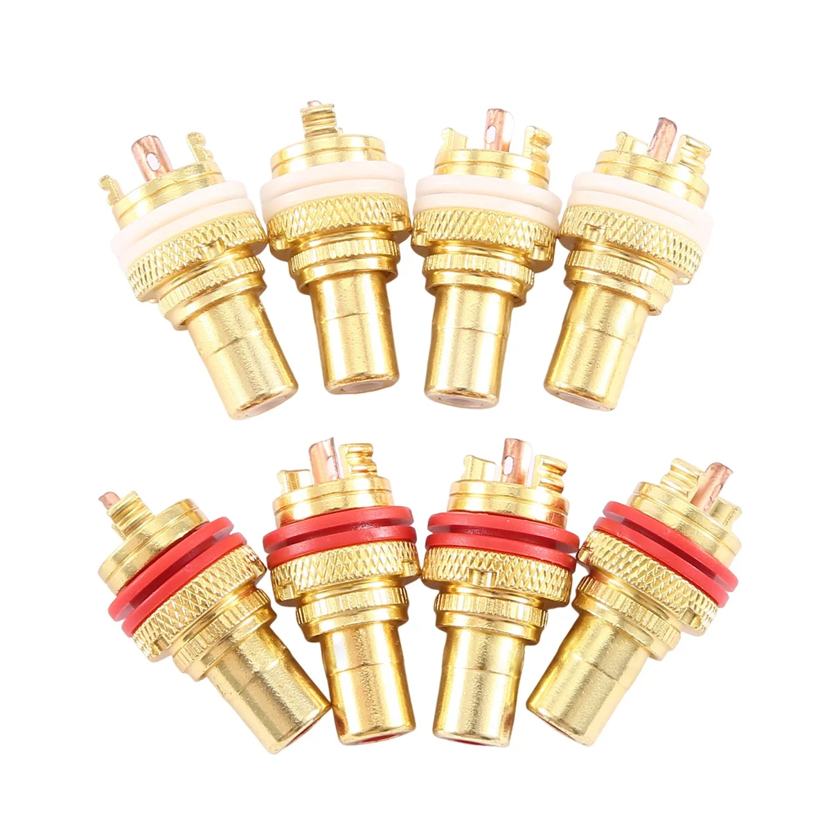 8 X CMC Gold plated RCA Phono CHASSIS SOCKETS Female Professional AMP HIFI RCA socket gold plated lotus female seat