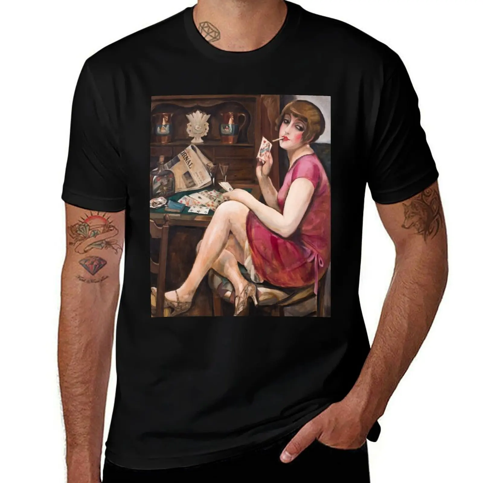 

Queen of Hearts Portrait of Lili by Gerda Wegener T-Shirt funny t shirts cotton man t shirts for men T-Shirt