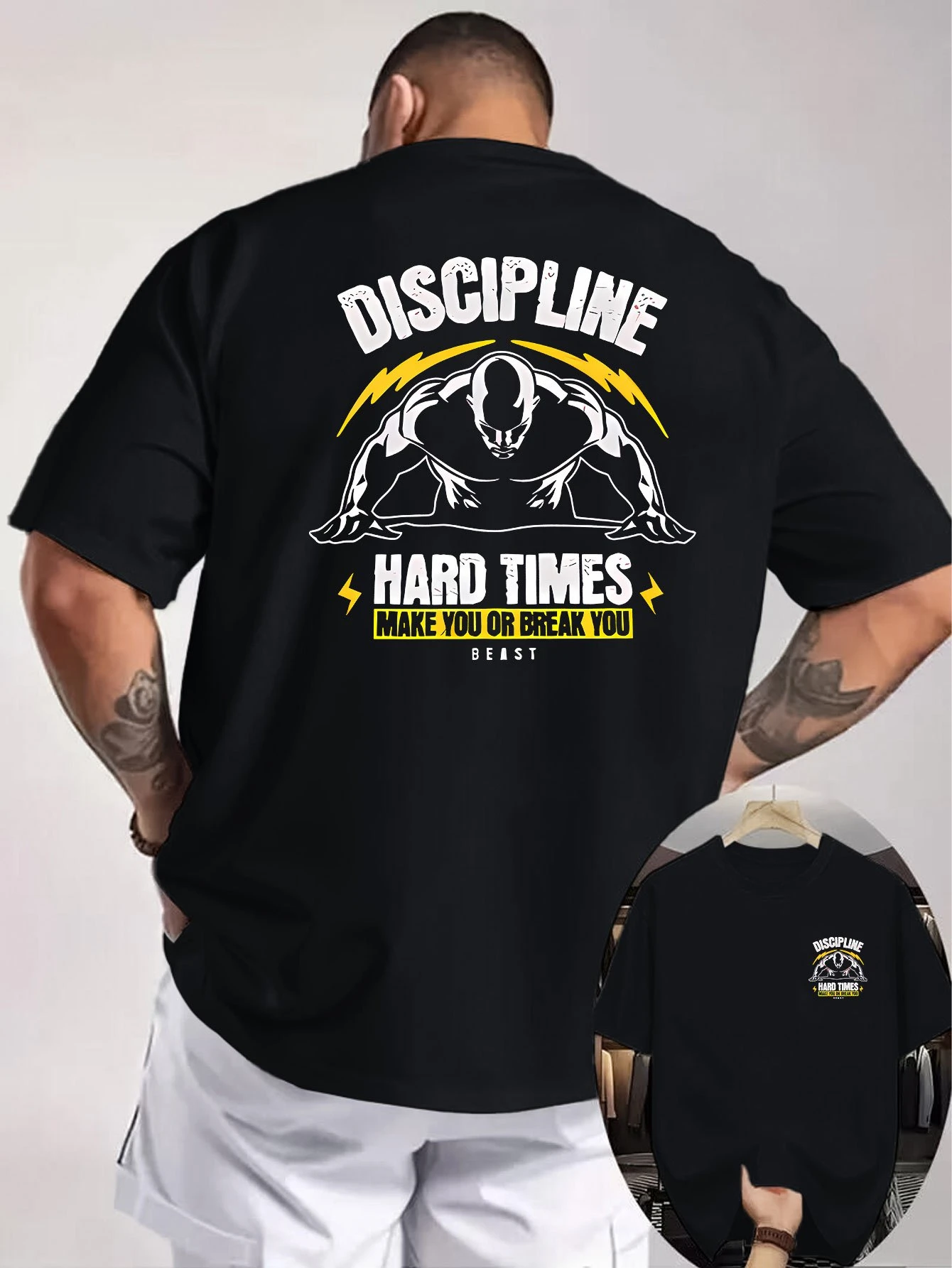 Men's short-sleeve tee featuring a 