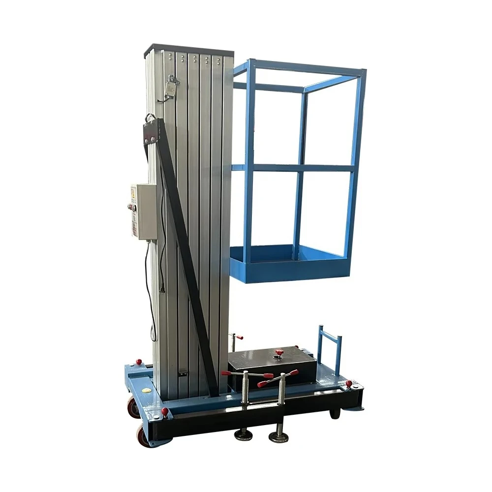 Single Mast Aluminum Alloy Mobile Electric Lift Platform Elevators Hydraulic Ladder Aerial Work for Indoor Outdoor