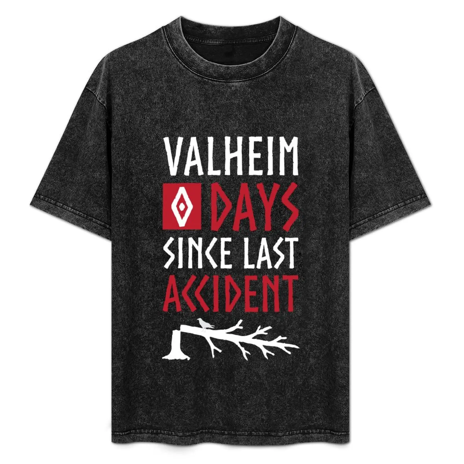 

Valheim 0 Days Since Last Accident T-Shirt man t shirt cotton funny t shirts man T-Shirt