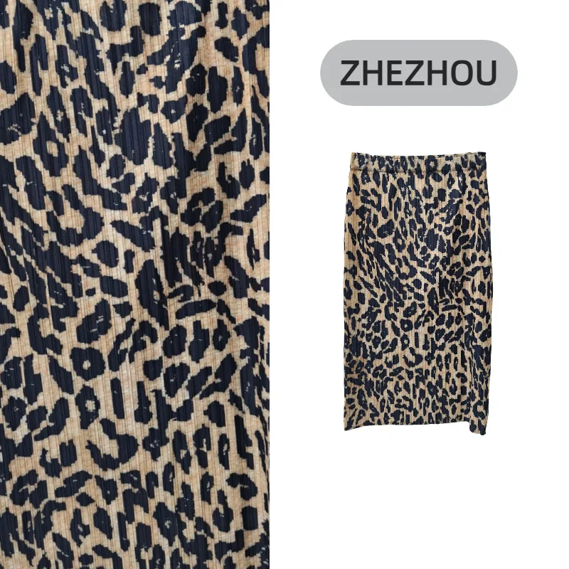 

Miyake Pleated Skirt Summer Hot-Selling Leopard Print Jupe 2026 Fashionable Elegant Commuter Wear Slimming High-End Pleats Skirt