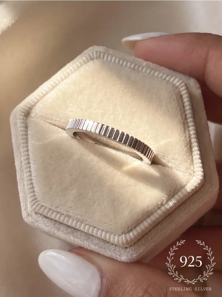 925 Sterling Silver Fashionable Simple Plain Stackable Ring for Women Party Anniversary High Quality Fine Jewelry