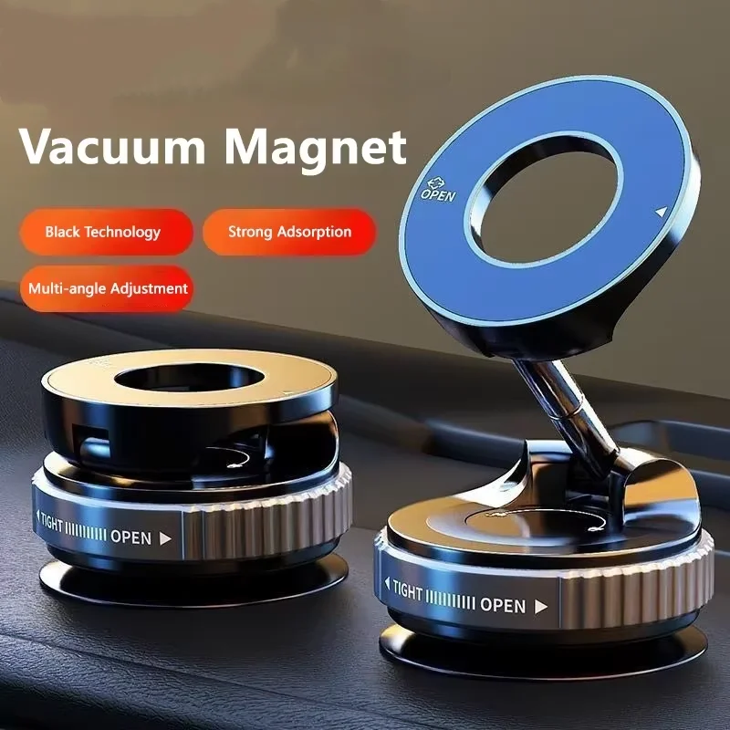 

Strong Magnetic Phone Holder Foldable Design 360° Adjustable Vacuum Car Mount For Cell Phone For iphone Live Streaming 2026 New