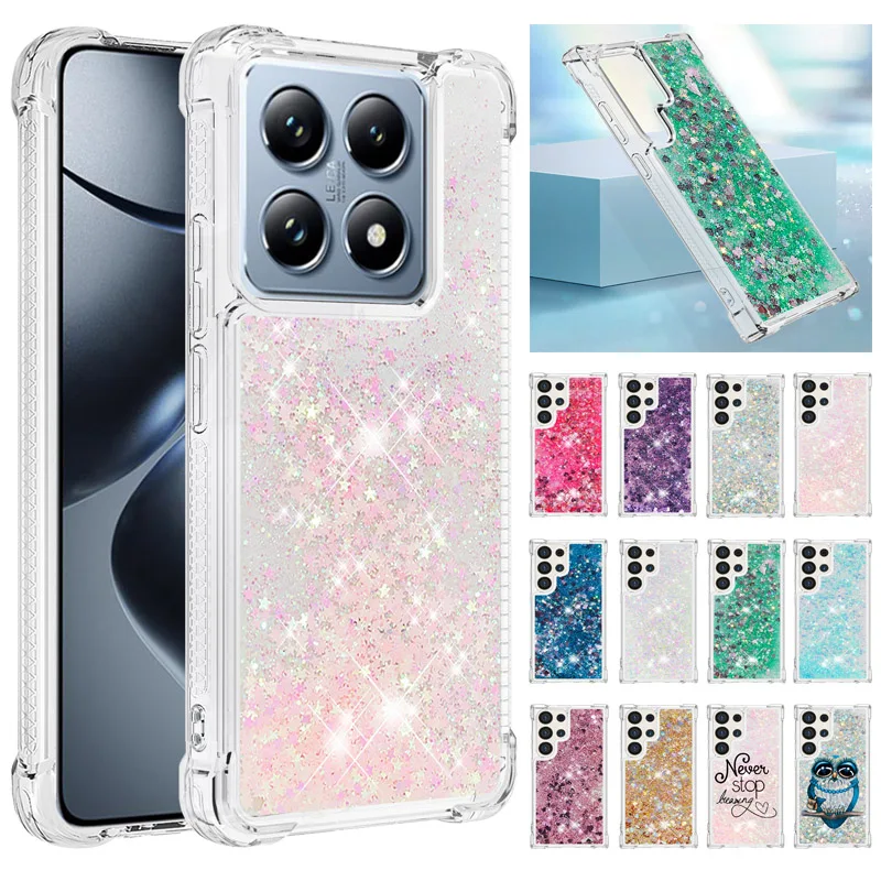 Xiomi 14T Sequined Quicksand Case For Xiaomi 14T Pro 6.67'' Phone Case Cover Xiaomi14T 14TPro Silicone Etui Funda Protect Coque