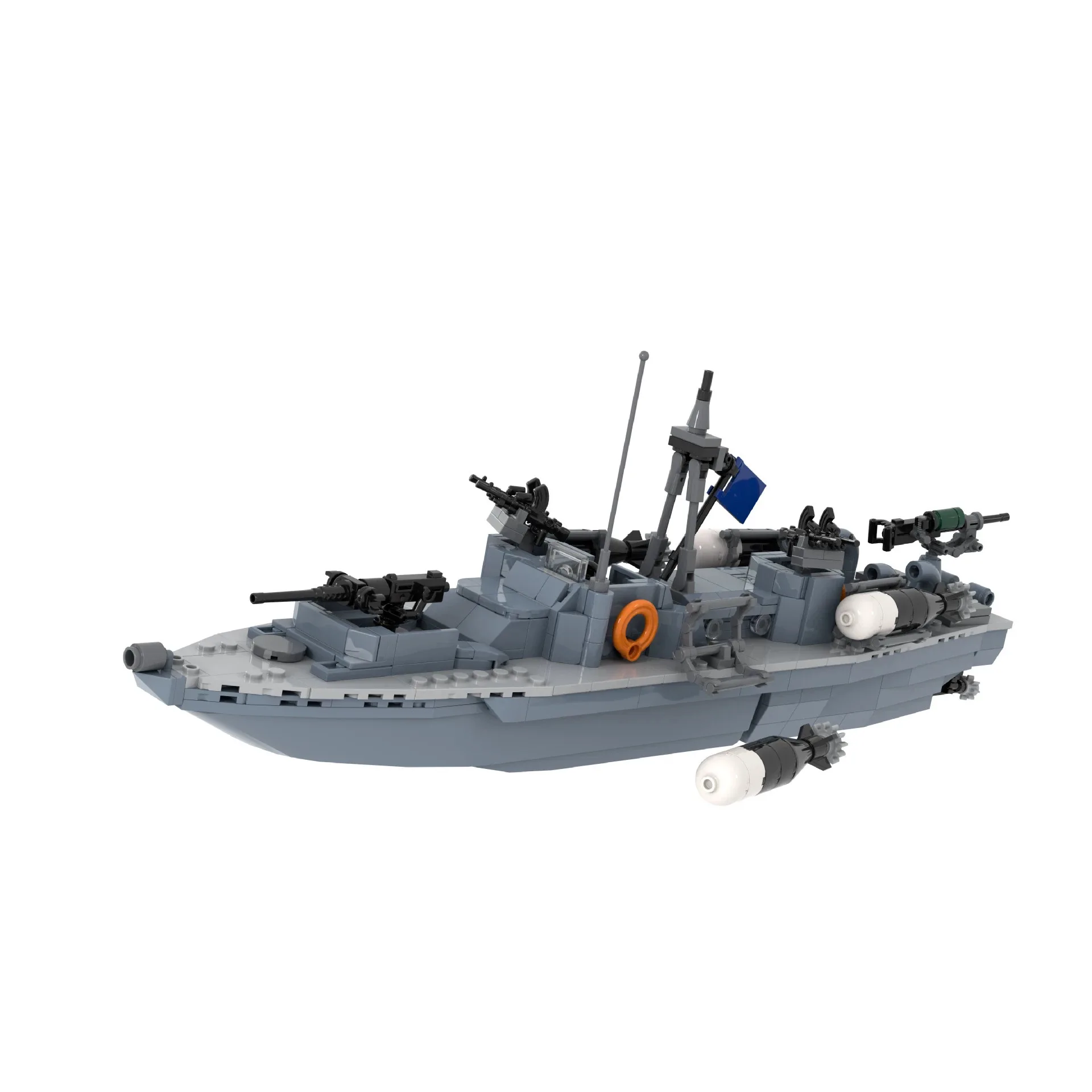 Torpedo Boat Battleship Building Block Toys Coast Guard Tomahawk Boat City PT-103 KM5 MTB Military Destroyer Granular Toys
