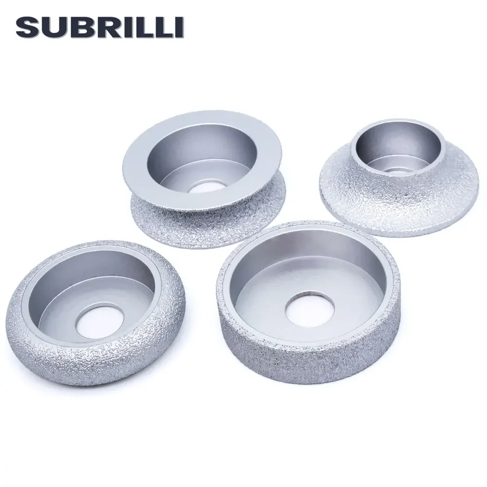 SUBRILLI Hút Chân Không Chia Lửa Bằng Đồng Nguyên Kim Cương Hồ Sơ Đá Mài Nòng 20Mm 3Inch/75Mm Mài Bánh Xe Bullnose Cột edge Chà Nhám