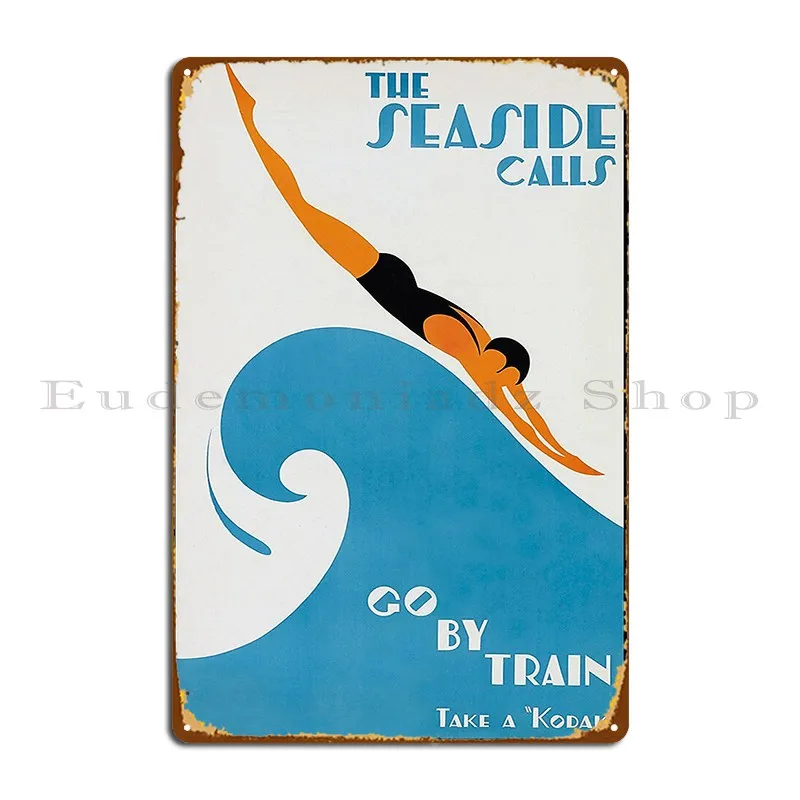 The Seaside Calls Australia Vintage Travel Poster Metal Signs Custom Character Home Vintage Design Pub Tin Sign Poster